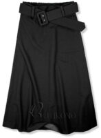 Čierna midi sukňa s opaskom