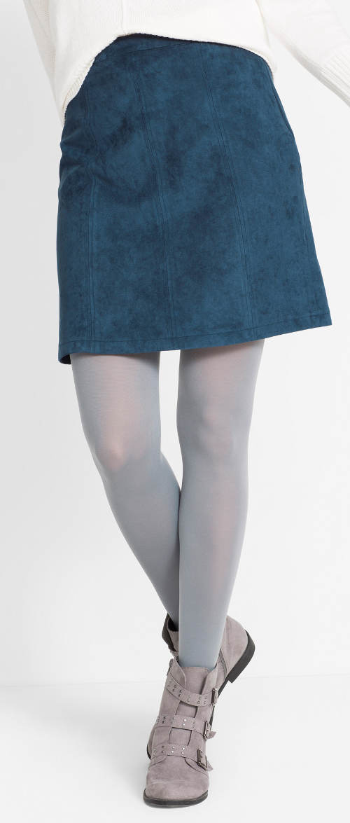 Modrá semišová sukňa