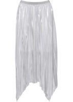Asymetrická dlhá plisovaná sukňa v kovovom dizajne