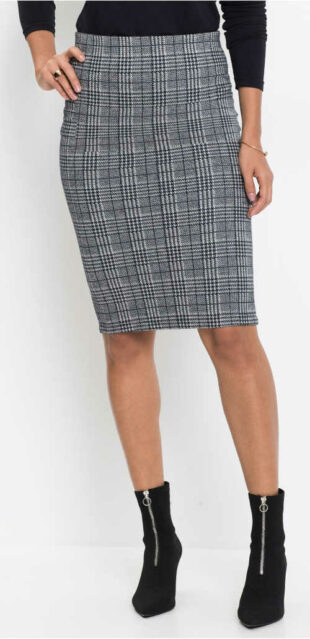 Elastická šedá žakárová sukňa v tvare ceruzky