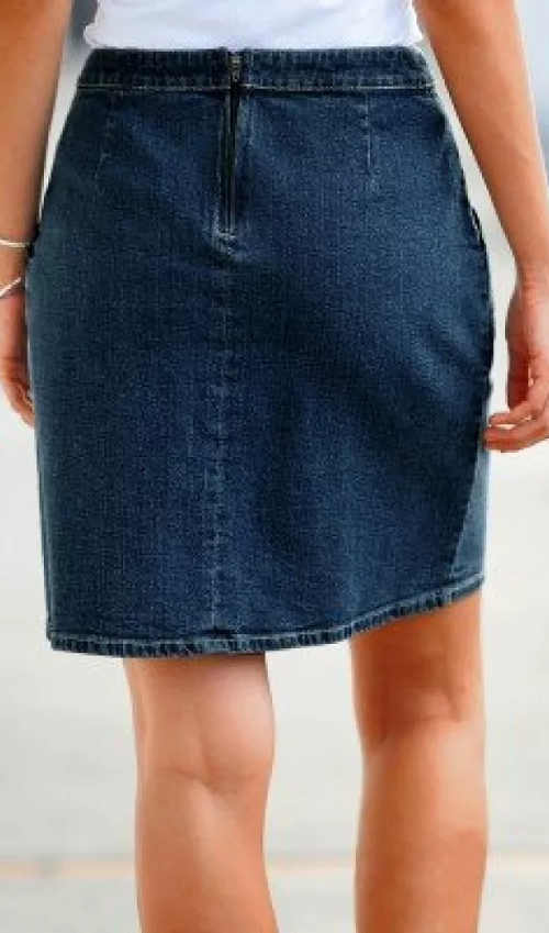 Džínsová sukňa XXL opraného vzhľadu