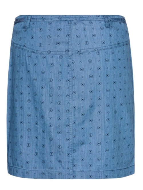 Krátka modrá sukňa na leto