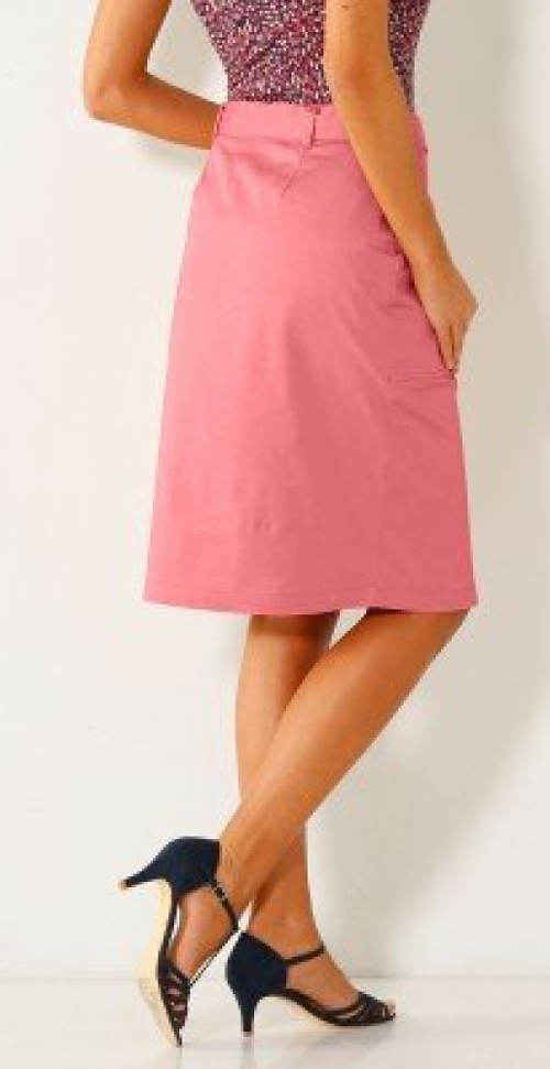 Ružová formálna sukňa s dĺžkou po kolená