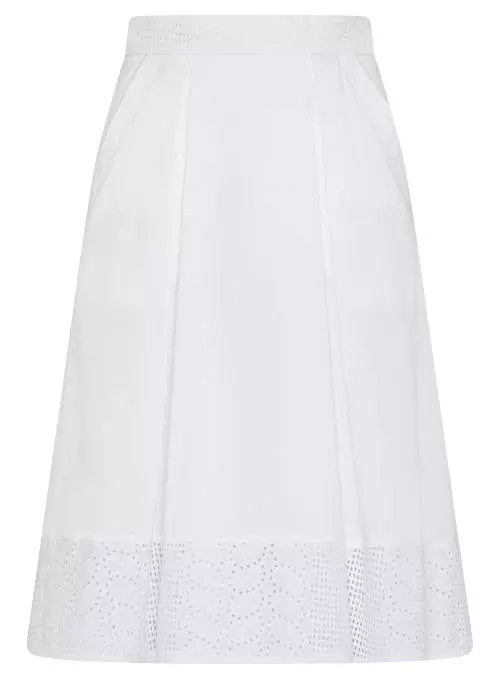 Bavlnená áčková sukňa so skladmi