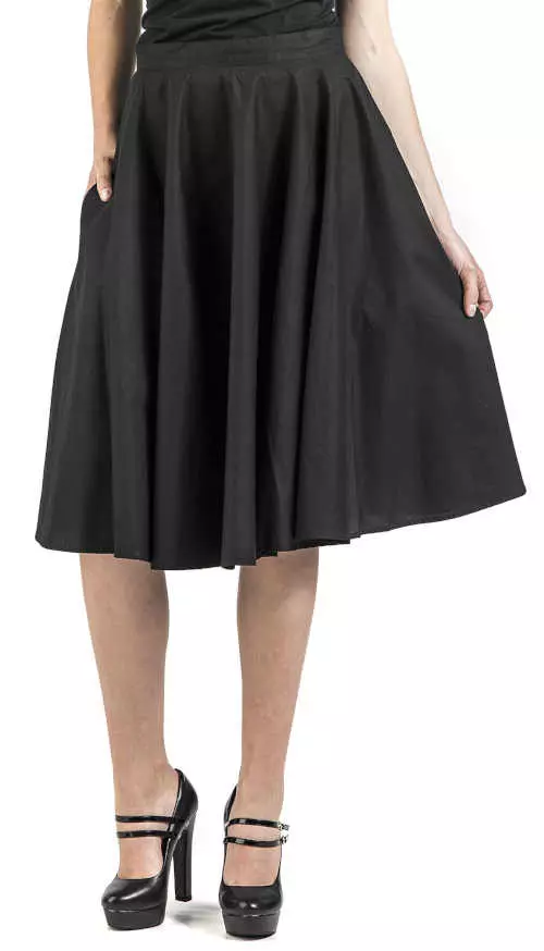 Čierna rozšírená dámska sukňa