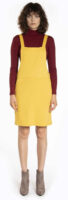Jednofarebná žltá dámska krátka sukňa s laclom