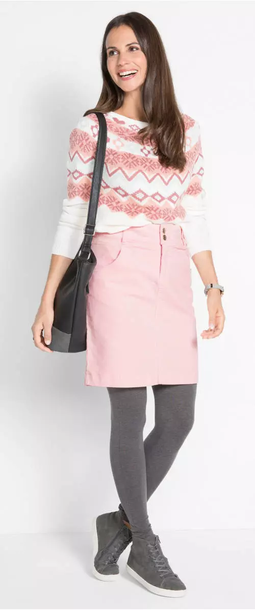 Ružová zateplená svetrová sukňa