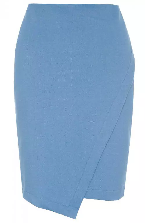 Lacná modrá zavinovacia sukňa