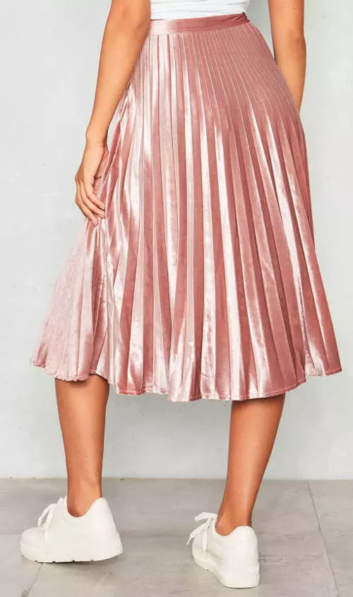 Ružová skladaná sukňa