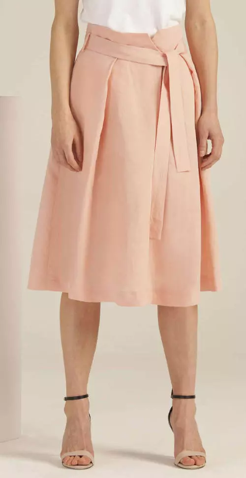Ružová formálna midi sukňa