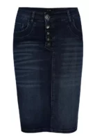 Tmavomodrá džínsová midi sukňa