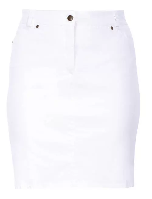 Biela plesová sukňa pre plnoštíhle osoby