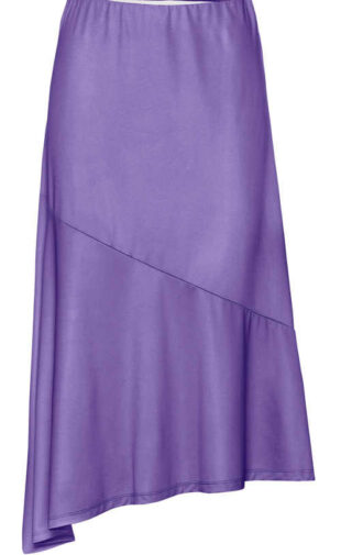 Dámska sukňa asymetrického strihu v módnej farbe