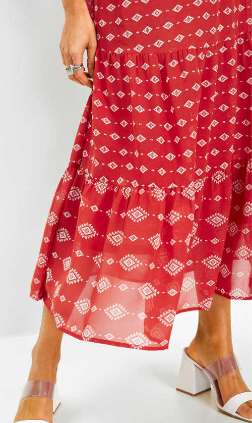 Dámska sukňa s potlačou v maxi dĺžke