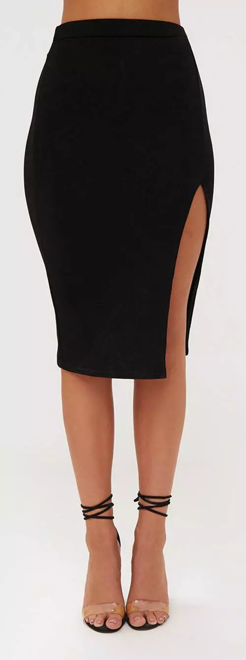 Čierna spoločenská sukňa s dĺžkou po kolená