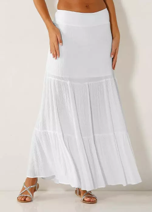 Dlhá biela jednofarebná sukňa