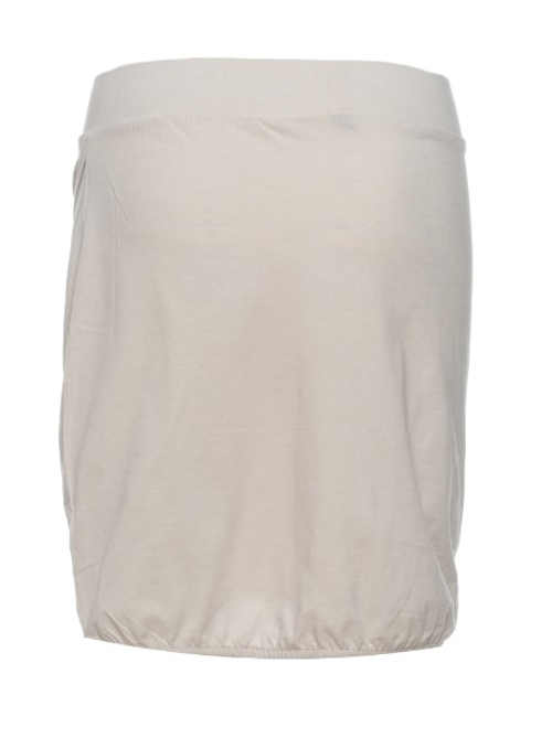 Jednofarebná béžová dámska sukňa s pohodlným širším elastickým pásom