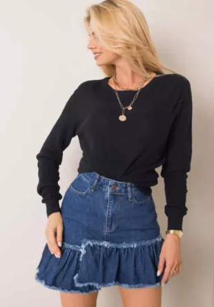 Krátka džínsová sukňa s kanárikom a zapínaním na zips vpredu