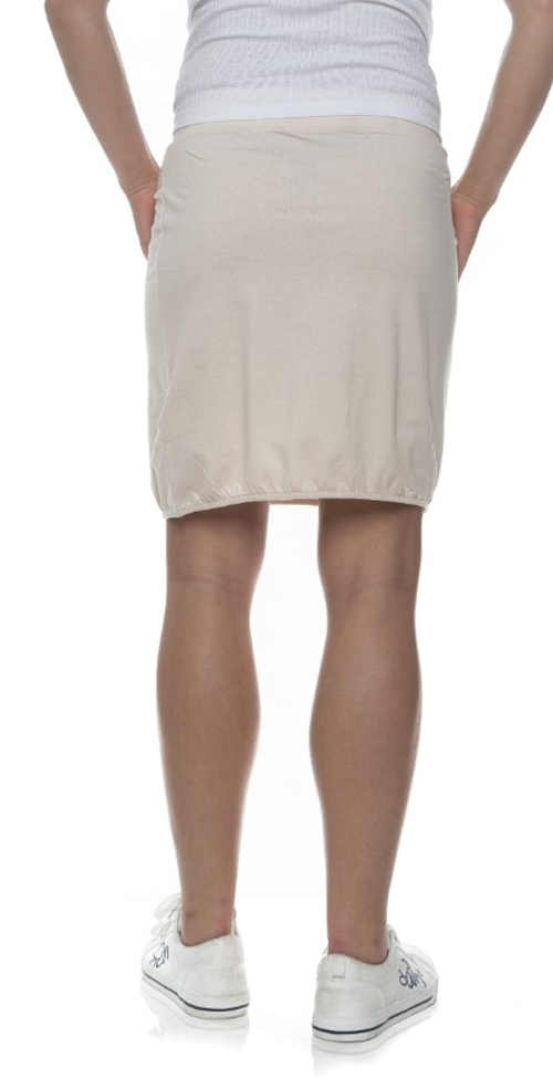 Športová béžová letná sukňa s dĺžkou po kolená