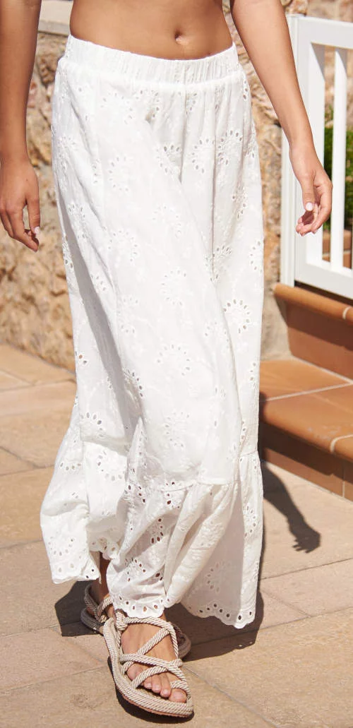Biela plážová maxi sukňa